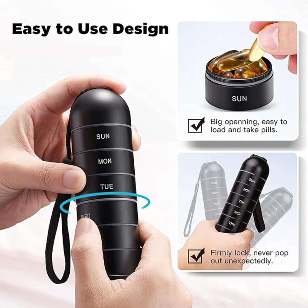 Pilulier Hebdomadaire – Compartiments Journaliers – Voyage