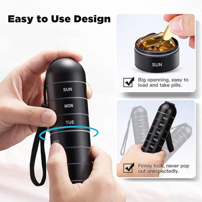 Pilulier Hebdomadaire – Compartiments Journaliers – Voyage