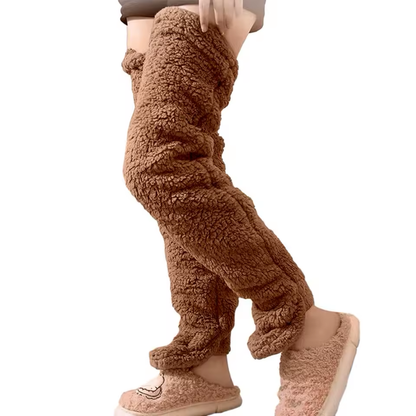 Chaussettes Hautes – Peluche Épaisse – Orteils Ouverts ou Fermés