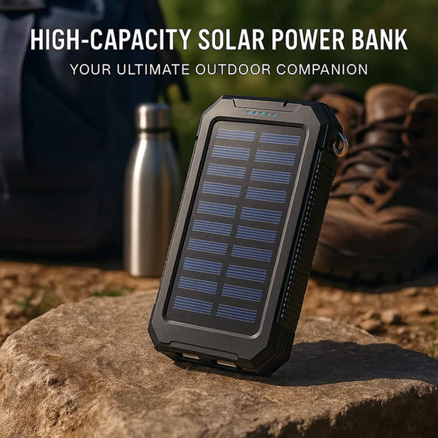 Power Bank Solaire Étanche Double USB