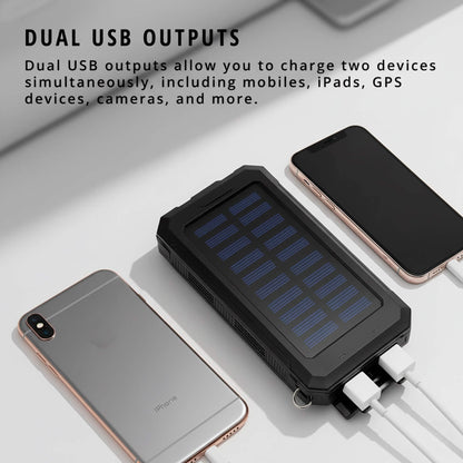 Power Bank Solaire Étanche Double USB
