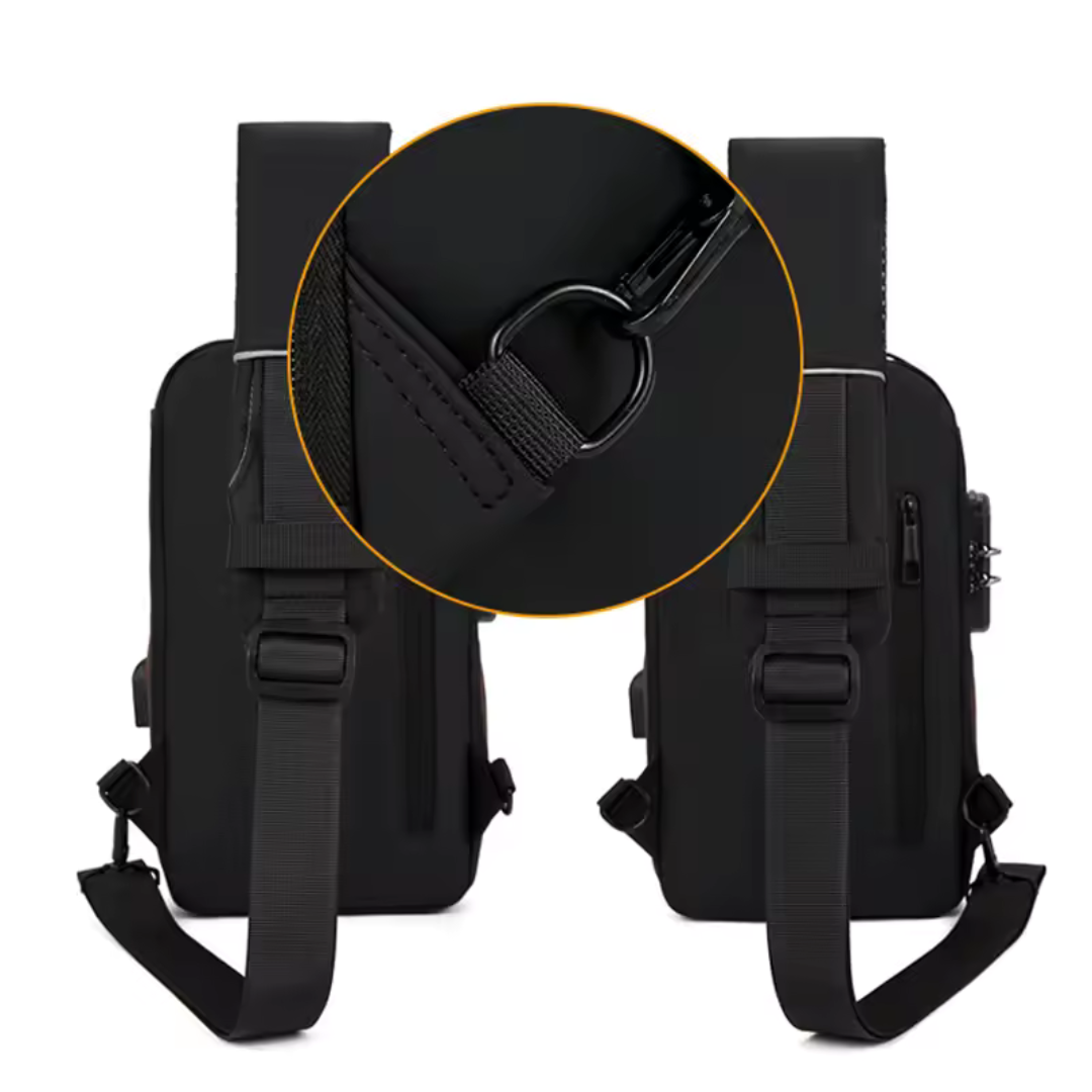 SecurePack Bleu Marine | Crossbody Port USB Imperméable Protection