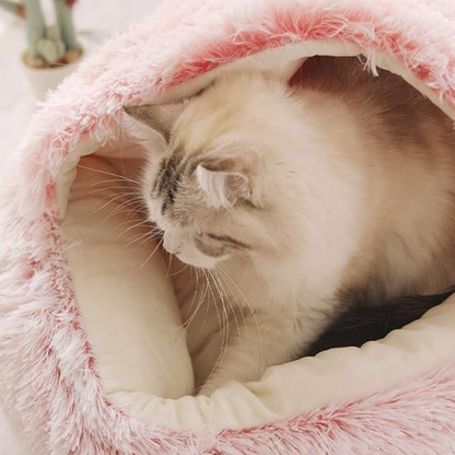CloudNest Lit Grotte pour Animaux | Confort Chaleureux pour Chats et Chiens