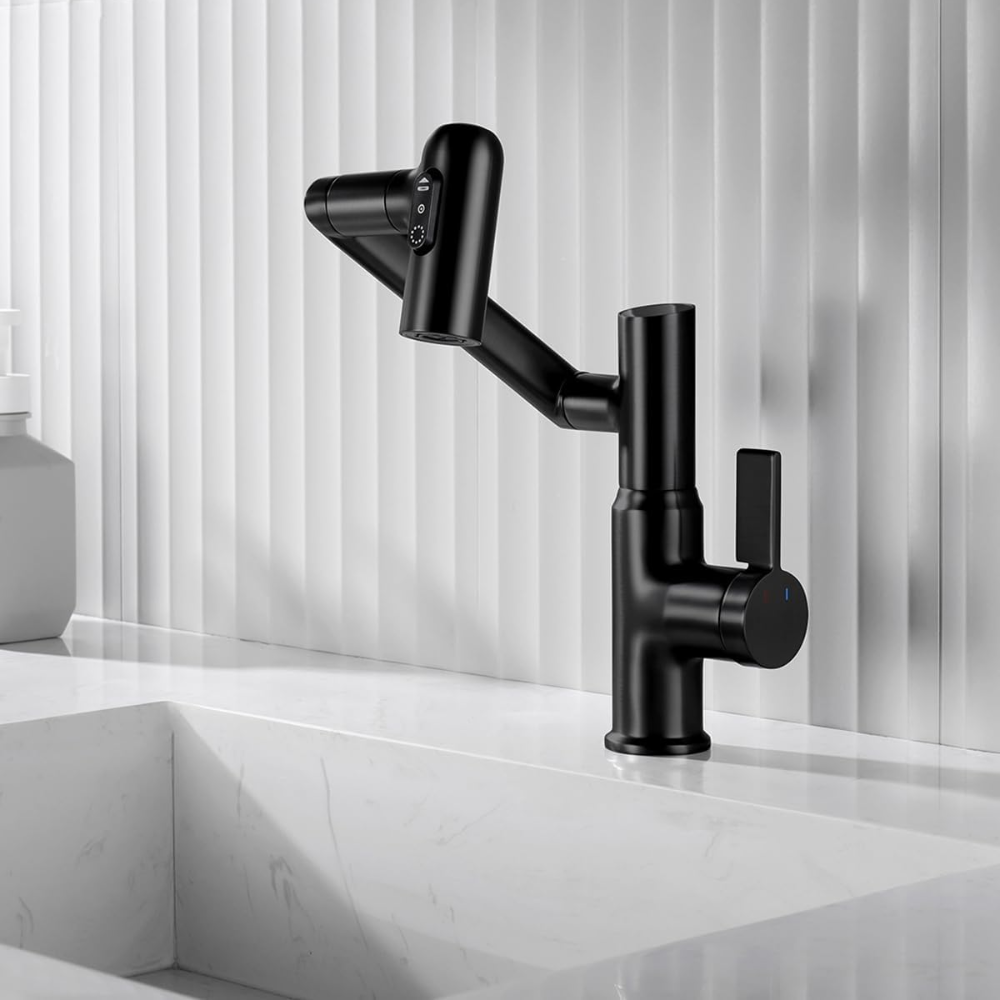 Robinet d'Évier Intelligent Pivotant à 360° | Inox avec Affichage Température