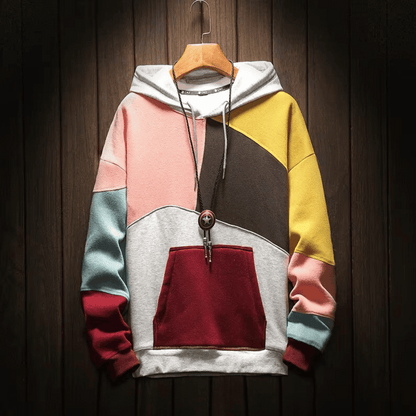 Hoodie Patchwork Colorblock Confort