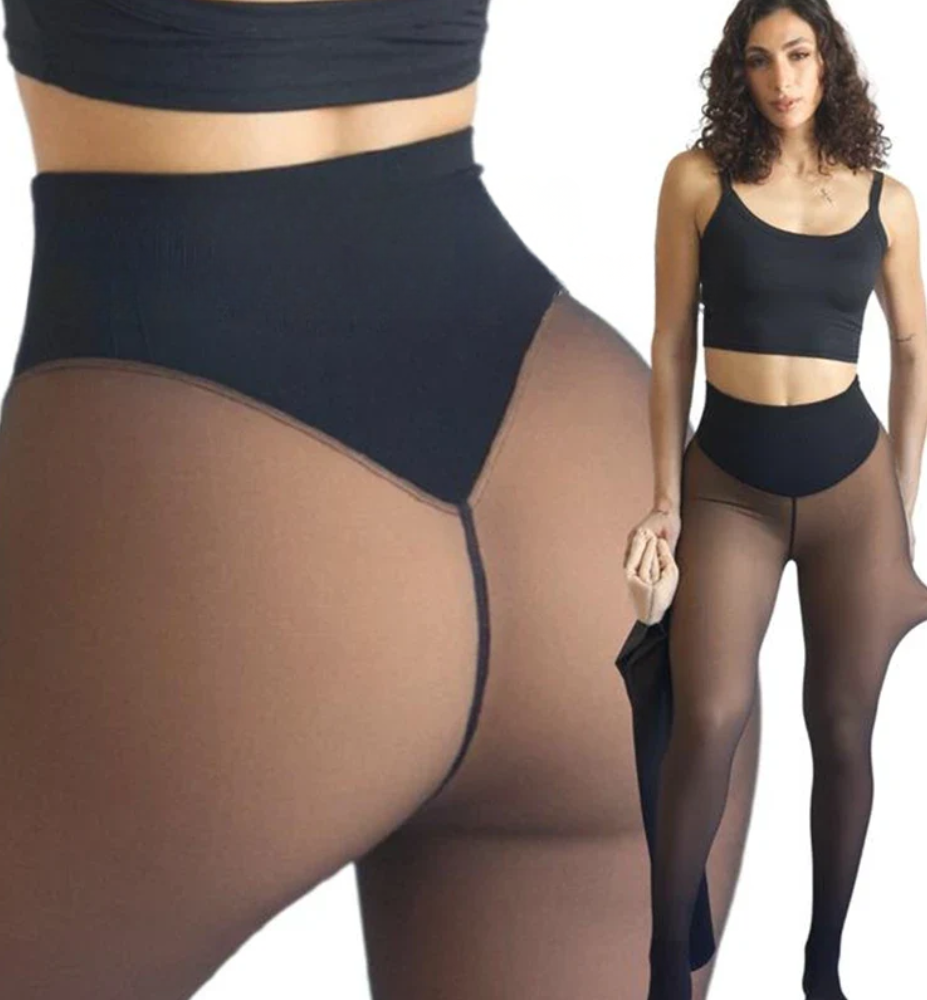 Collant Polaire Transparent – Taille Haute – Hiver