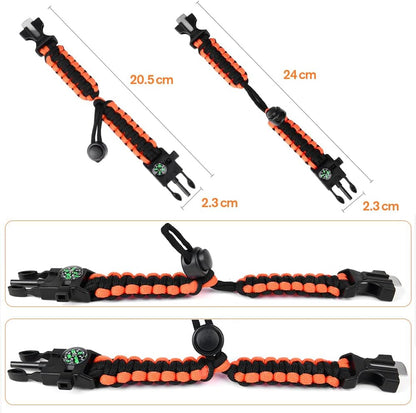 Bracelet Survie 5 en 1 – Paracorde – Boussole