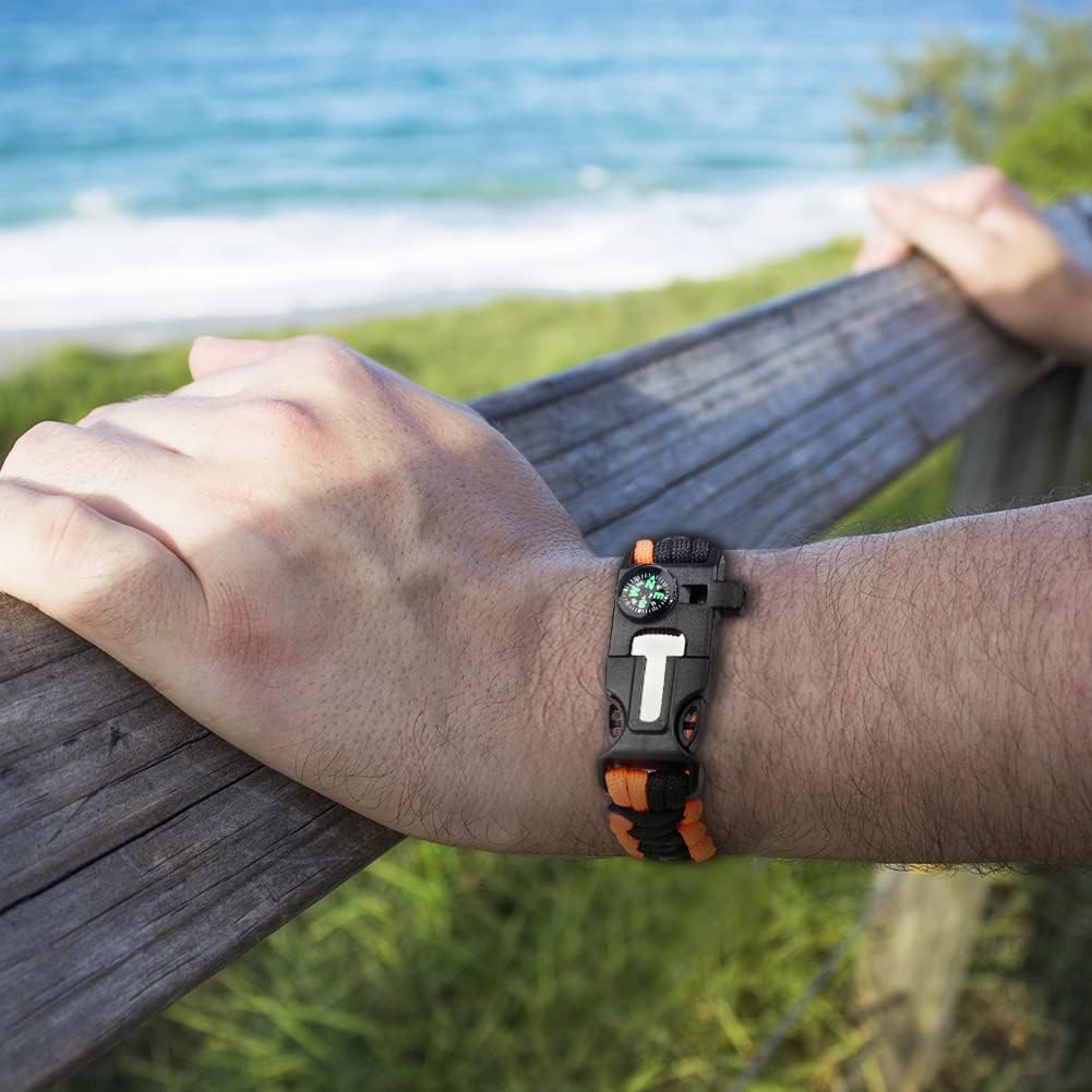 Bracelet Survie 5 en 1 – Paracorde – Boussole