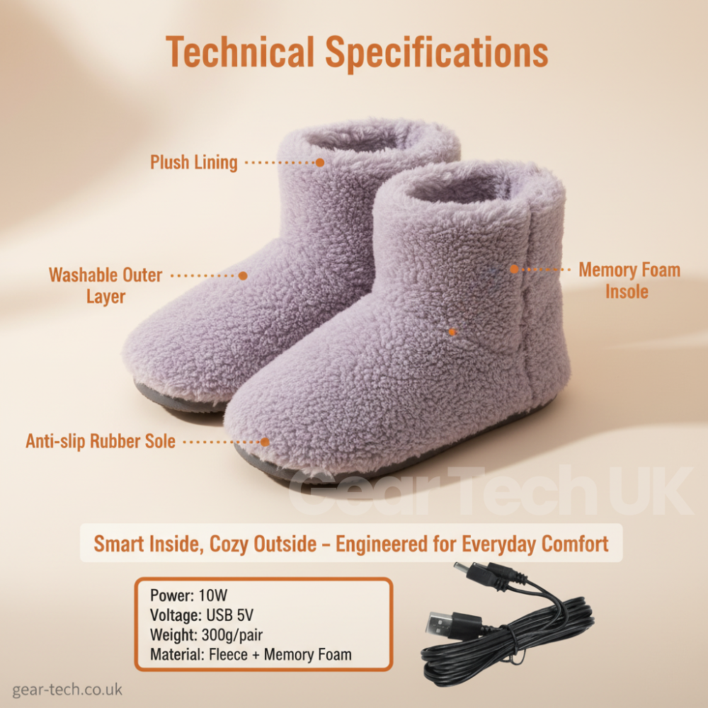 Chaussons Chauffants USB Rechargeables