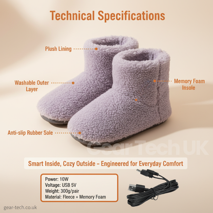 Chaussons Chauffants USB Rechargeables