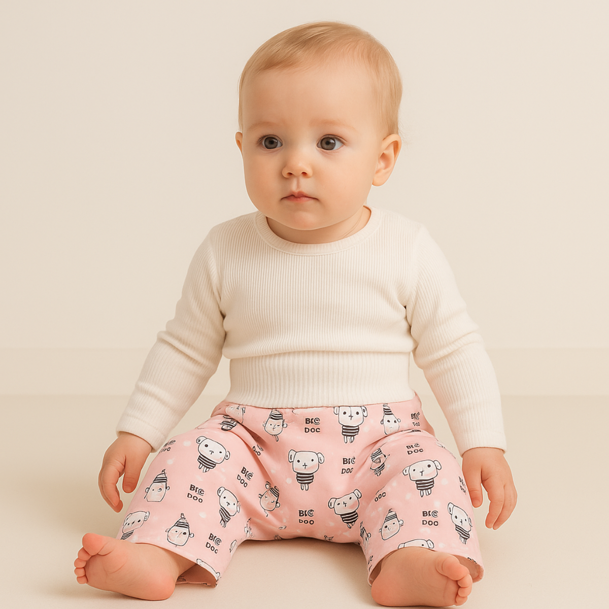 Pantalon d’Apprentissage Bébé – Coton – Taille Élastique