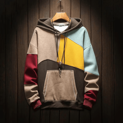 Hoodie Patchwork Colorblock Confort
