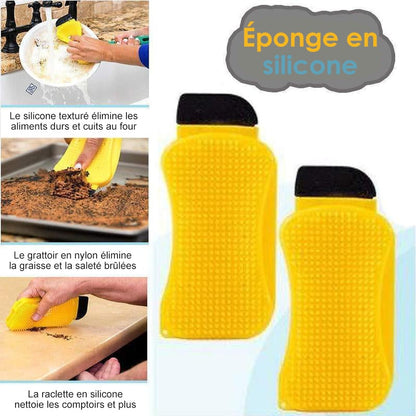 Éponge Silicone 3-en-1 Anti-Odeurs