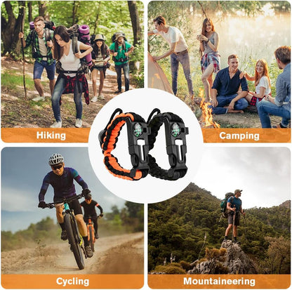 Bracelet Survie 5 en 1 – Paracorde – Boussole