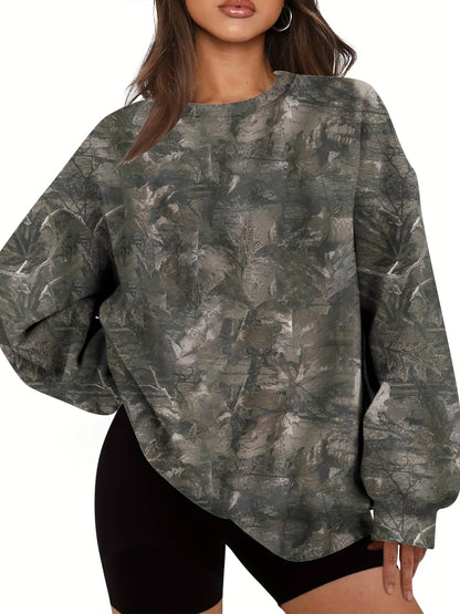 Sweat Femme Oversize Camouflage