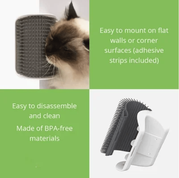Brosse Murale Chat Auto-Toilettage Angle
