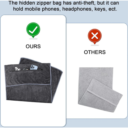 Serviette Sport – Poche Zippée – Absorbante