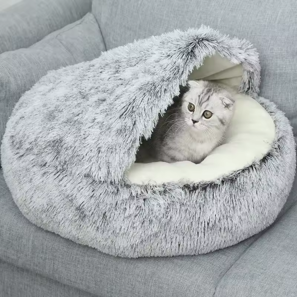 CloudNest Lit Grotte pour Animaux | Confort Chaleureux pour Chats et Chiens