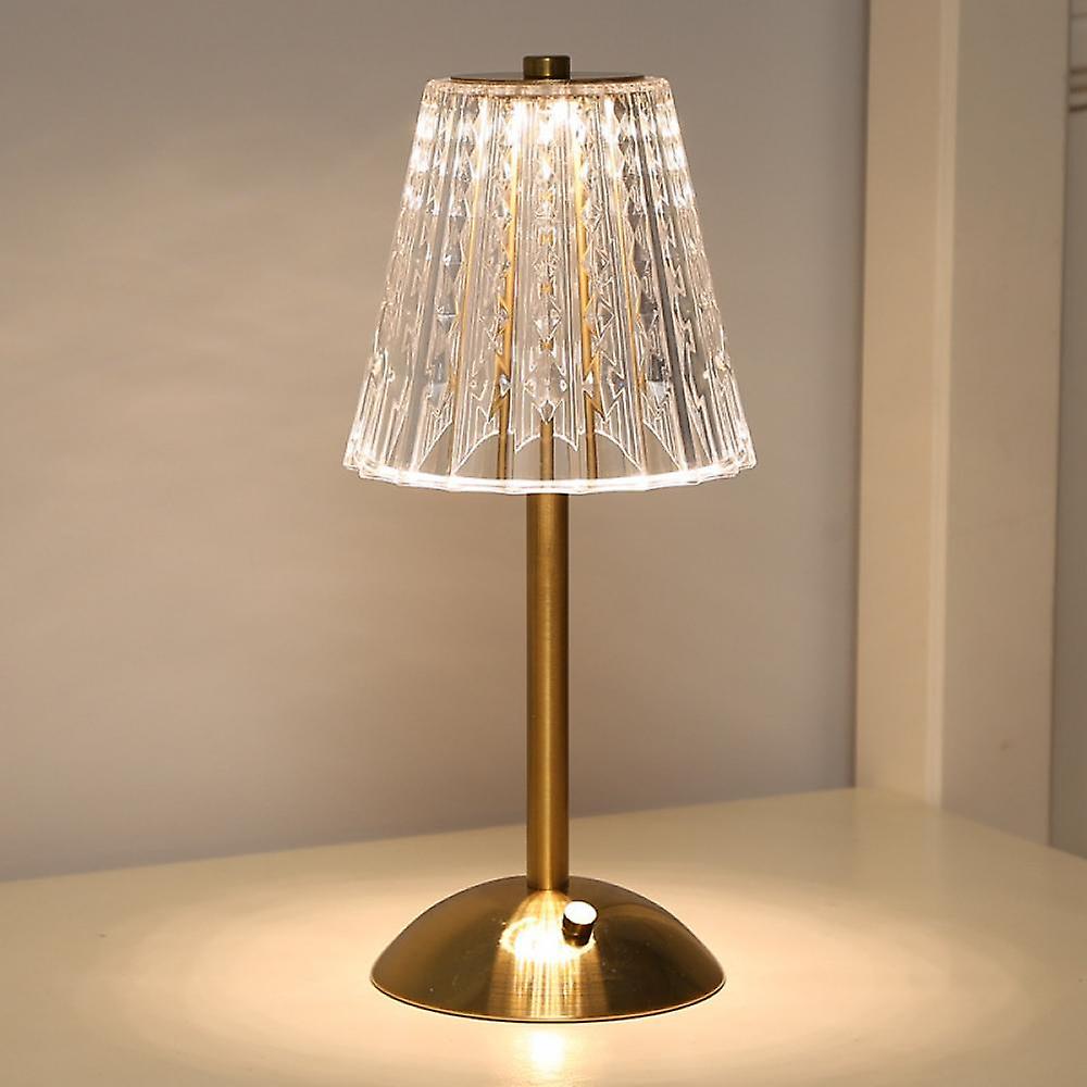 CristalLampe | Lampe de table en cristal doré Elégance luxueuse dans la pièce