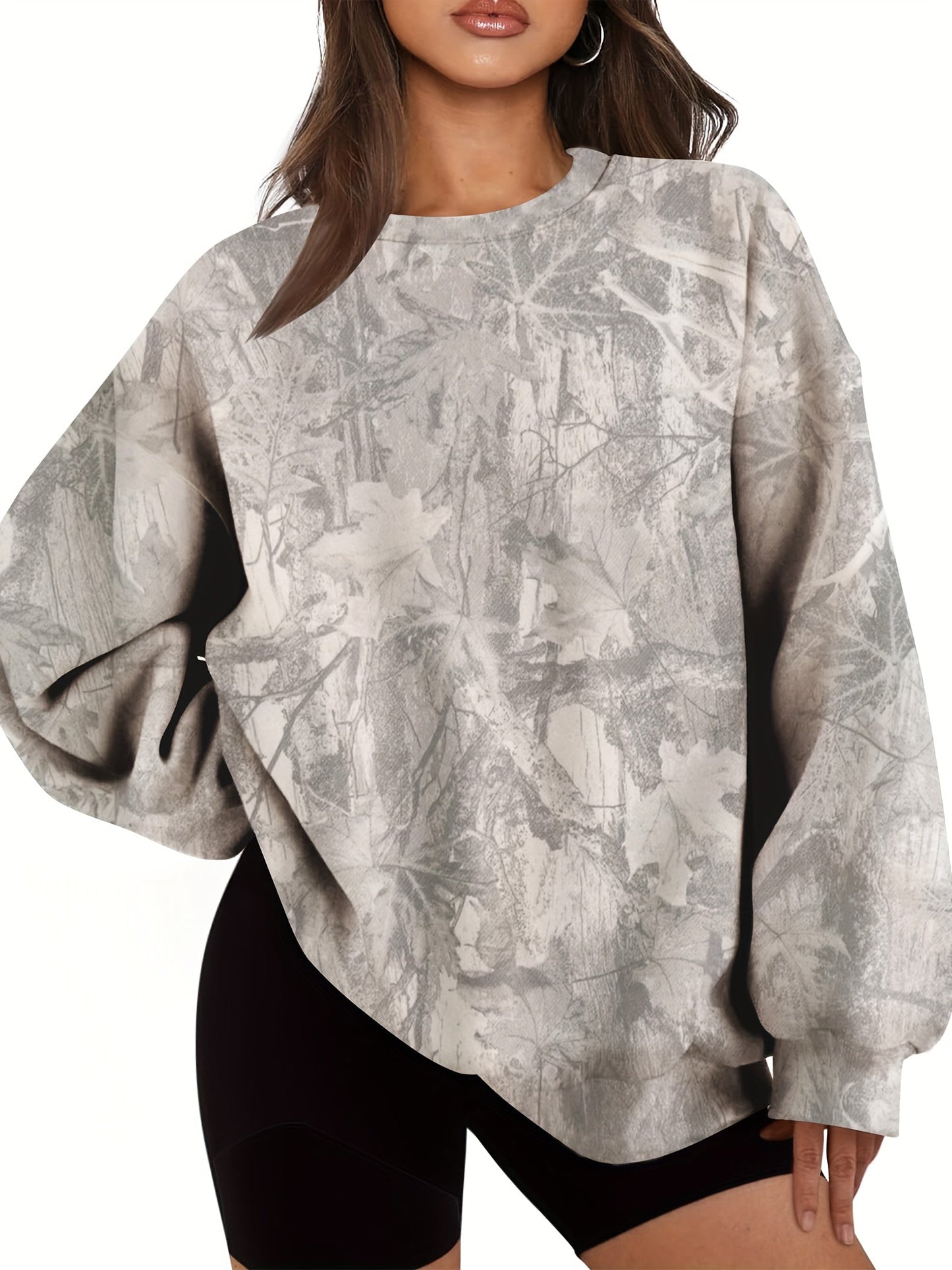 Sweat Femme Oversize Camouflage