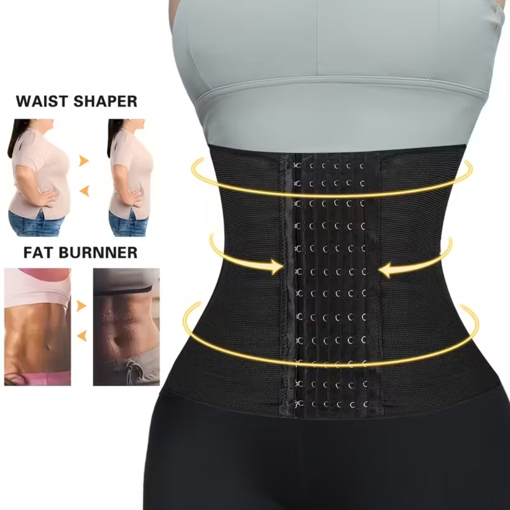 Ceinture Taille Gainante – Réglable – à Crochets