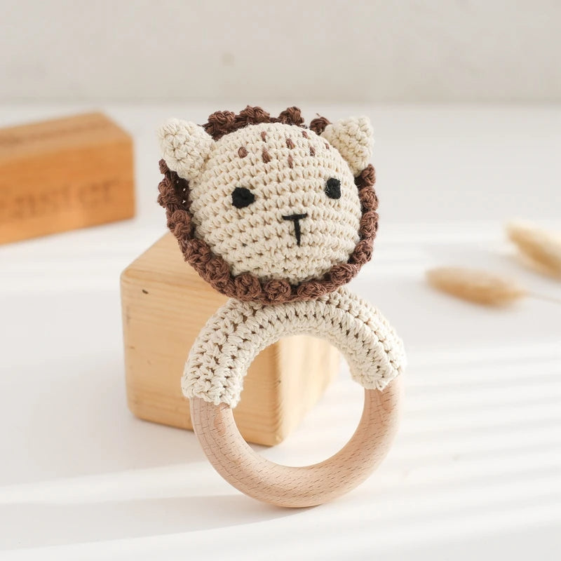 Hochet Dentition Bois Coton Bébé