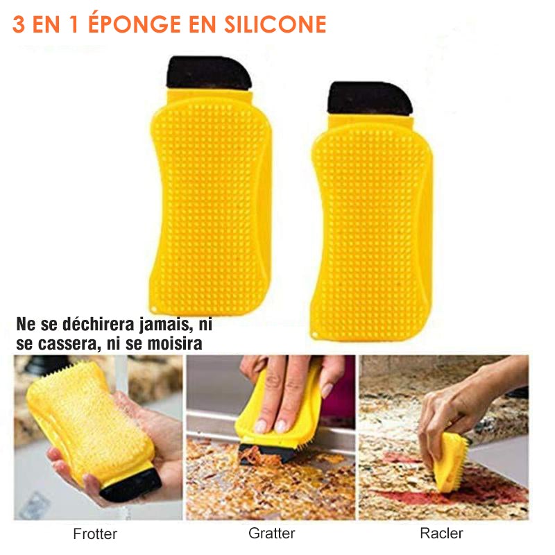 Éponge Silicone 3-en-1 Anti-Odeurs