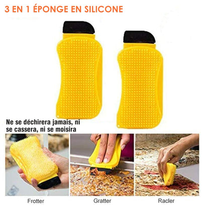 Éponge Silicone 3-en-1 Anti-Odeurs