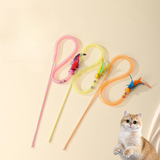 Baguette Chat Plume Catnip Élastique