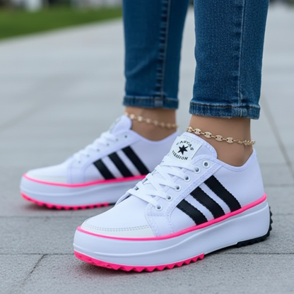 Baskets Plateforme à Lacets – Semelle Crantée – Femme