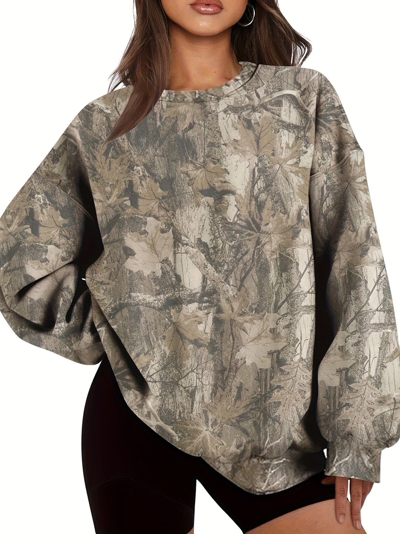 Sweat Femme Oversize Camouflage