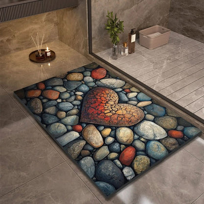 Tapis de Bain Galets – Absorbant – Antidérapant