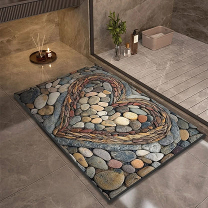 Tapis de Bain Galets – Absorbant – Antidérapant