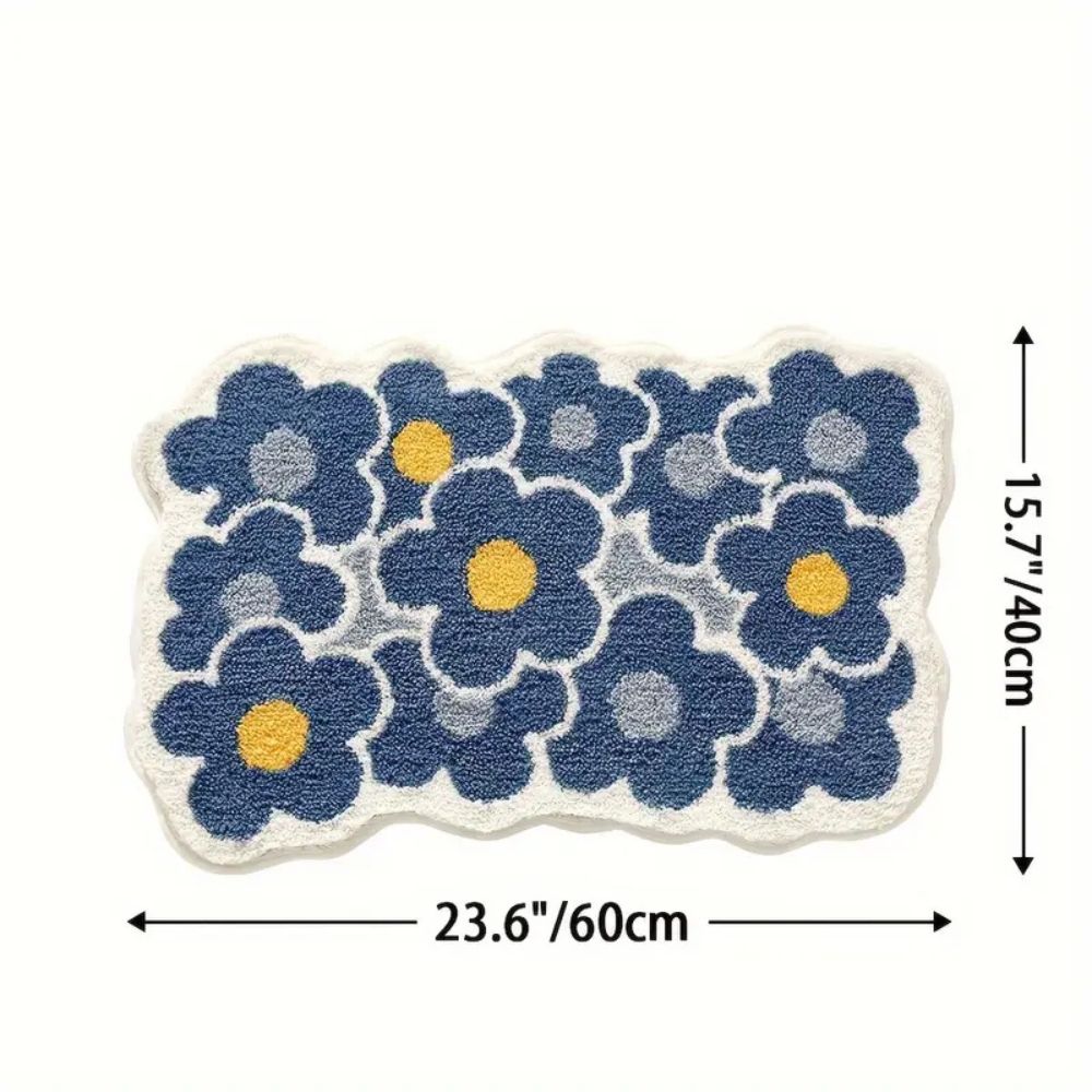 Tapis de Bain Moelleux - Absorbant - fleurs
