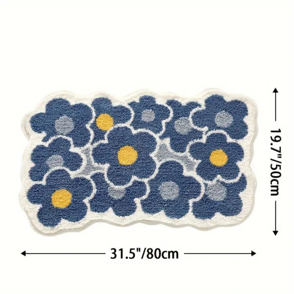 Tapis de Bain Moelleux - Absorbant - fleurs
