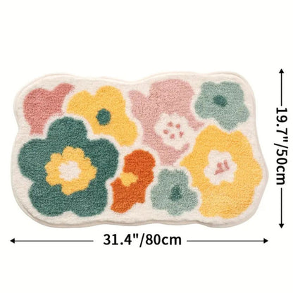Tapis de Bain Moelleux - Absorbant - fleurs
