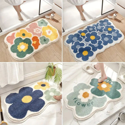 Tapis de Bain Moelleux - Absorbant - fleurs