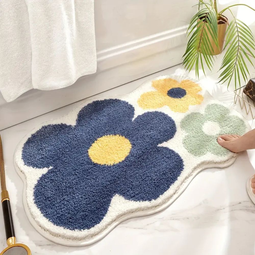 Tapis de Bain Moelleux - Absorbant - fleurs