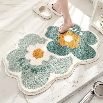 Tapis de Bain Moelleux - Absorbant - fleurs