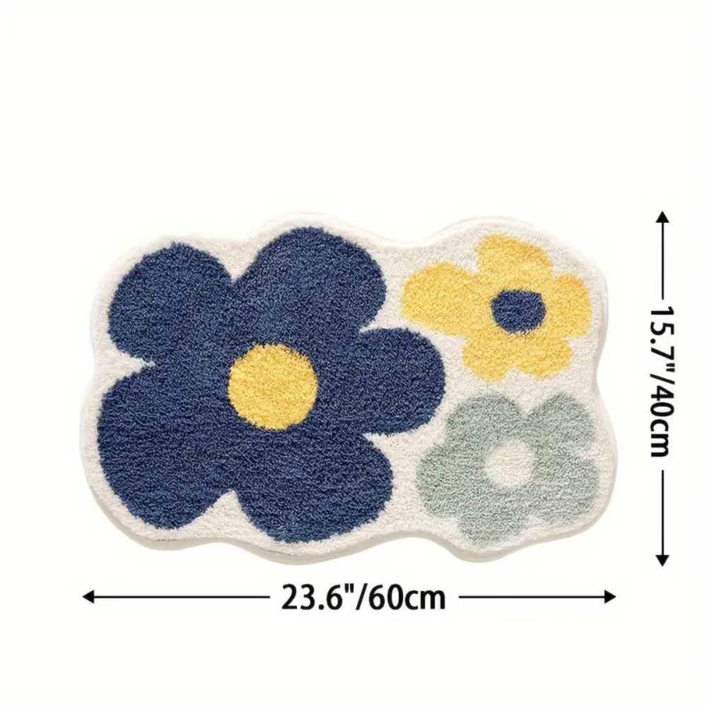 Tapis de Bain Moelleux - Absorbant - fleurs