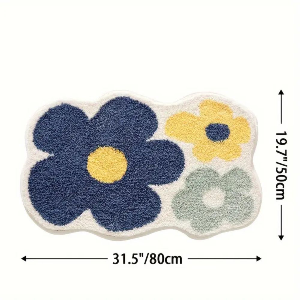 Tapis de Bain Moelleux - Absorbant - fleurs