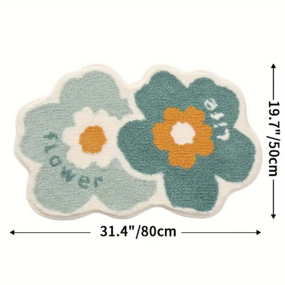 Tapis de Bain Moelleux - Absorbant - fleurs