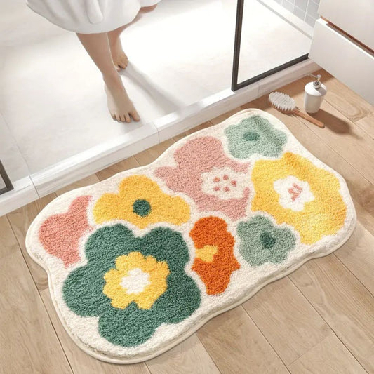 Tapis de Bain Moelleux - Absorbant - fleurs