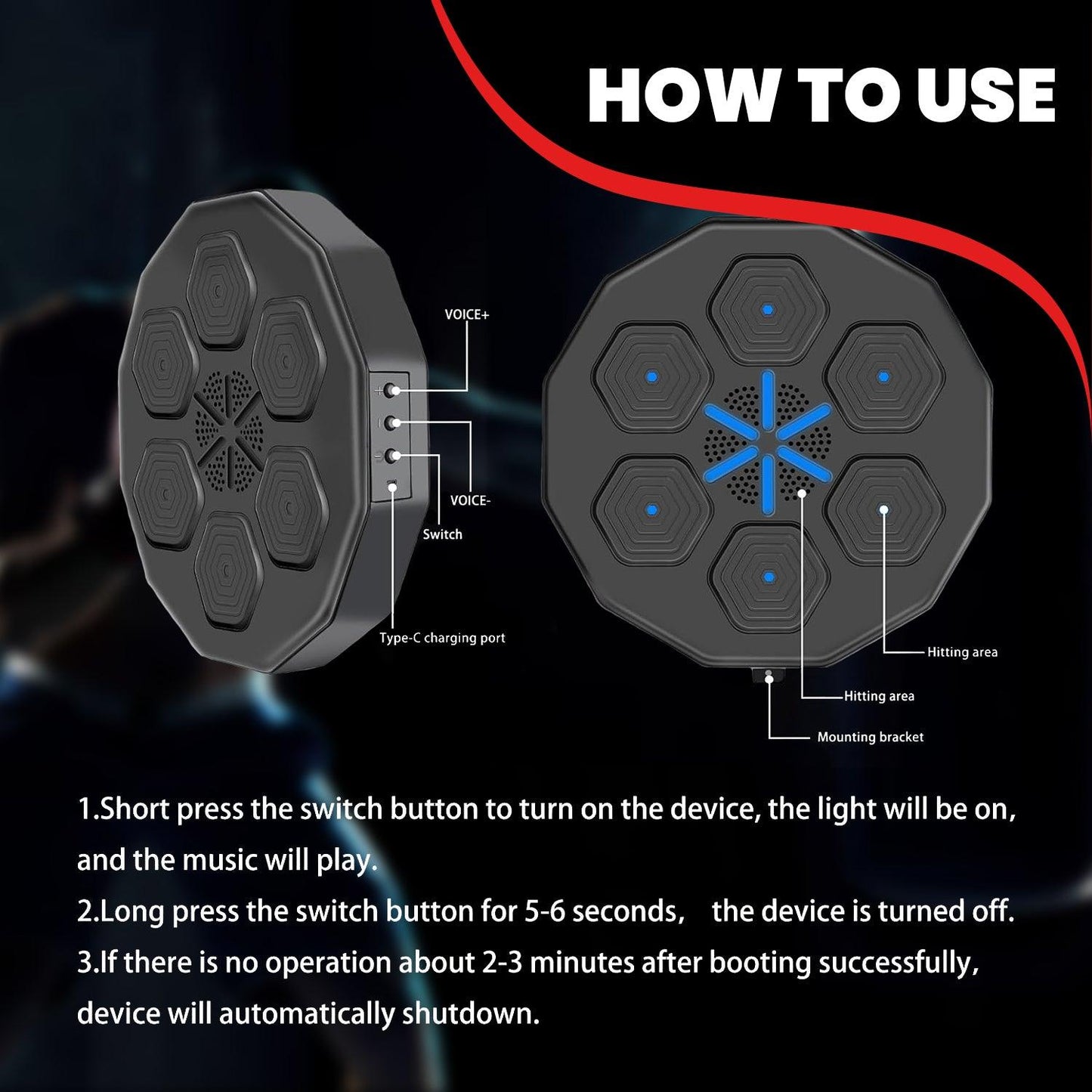 Machine Boxe Musicale Murale Bluetooth