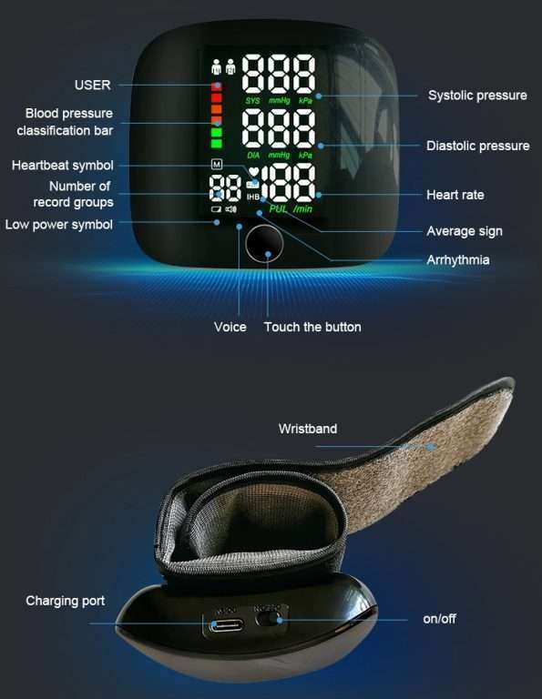 Tensiomètre Poignet Vocal Rechargeable