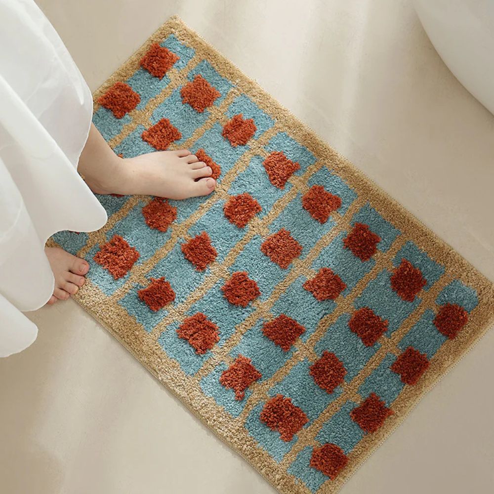 Tapis de Bain Tufté – Motifs Graphiques – Inspiration Marocaine