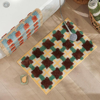 Tapis de Bain Tufté – Motifs Graphiques – Inspiration Marocaine