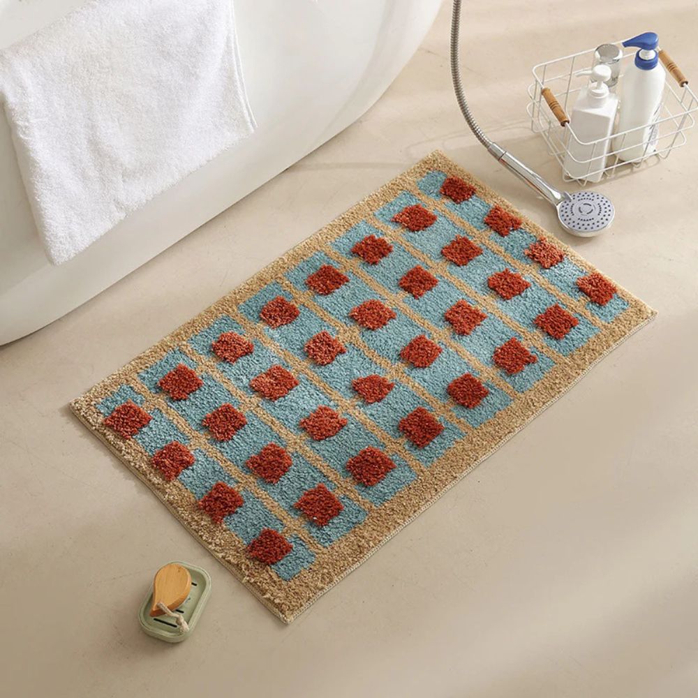 Tapis de Bain Tufté – Motifs Graphiques – Inspiration Marocaine