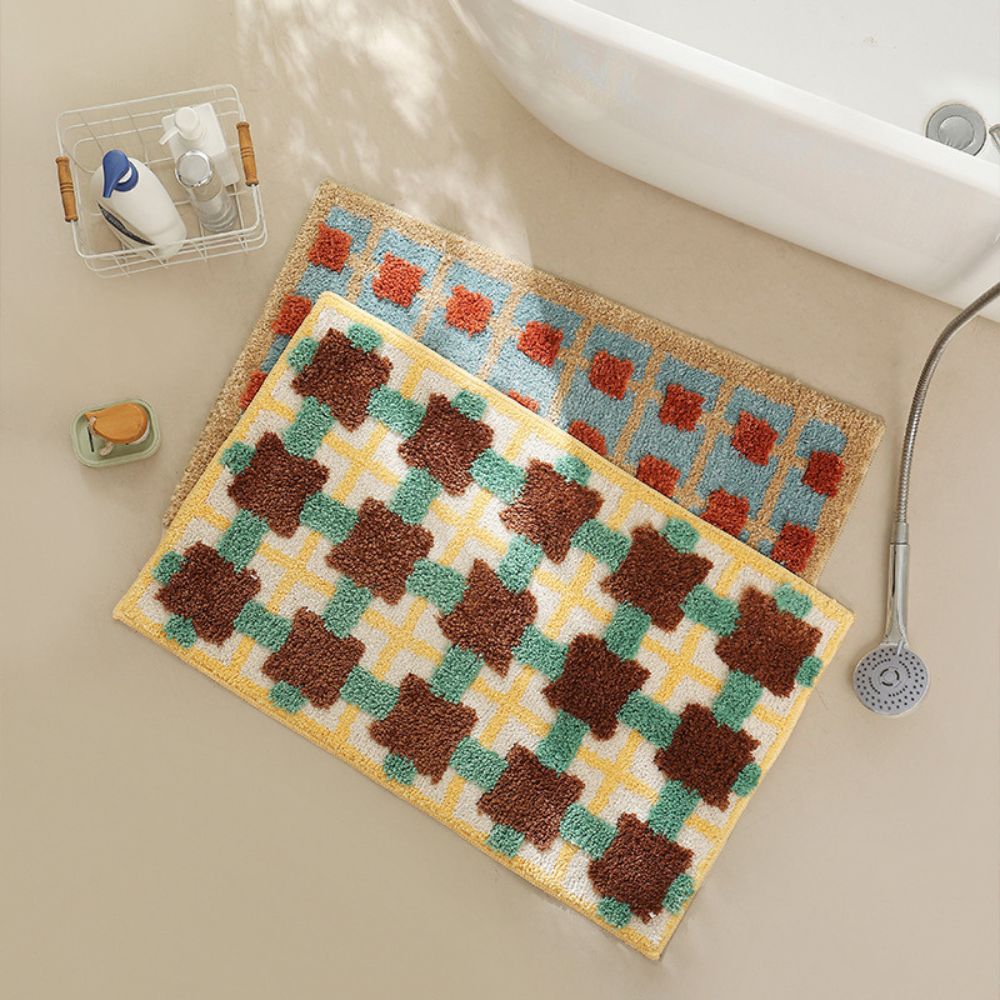 Tapis de Bain Tufté – Motifs Graphiques – Inspiration Marocaine