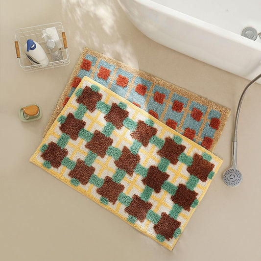Tapis de Bain Tufté – Motifs Graphiques – Inspiration Marocaine